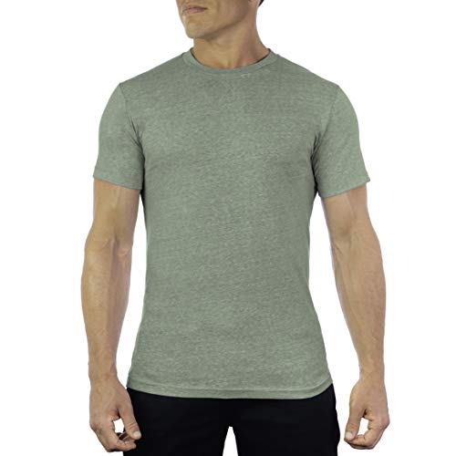 CC Perfect Slim Fit T Shirts for Men | Ultra Soft Fitted Crew Neck T-Shirts for Men | Short Sleeve Mens Plain T Shirts Dark Green