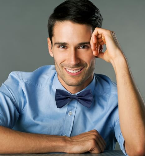 Image of MDSTYLE Bow Ties for Men Pre-Tied Adjustable - Classic Men's Bow Tie - Tuxedo Wedding Formal Bowtie Solid Color Bowties
