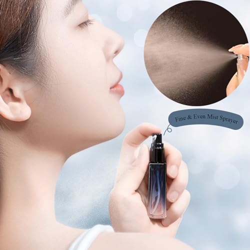 Qeuly 10ml Travel Refillable Bottle, Mini Empty Spray Bottles, Glass Atomizer for Perfume, Travel Size, Portable Sample Dispenser (Gradient Blue)2