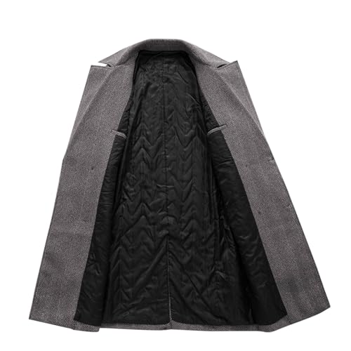 Trench Coat for Men Double Breasted Pea Coats Mid Length Cardigan Jacket Single Breasted Pea Coat Winter Outwear2