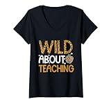 Photo Gallery donna wild teacher wild about teaching safari stampa animale maglietta con collo a v Photo Gallery donna wild teacher wild about teaching safari stampa animale maglietta con collo a v