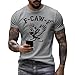 2D Mens F-caw-F Crow Graphic Shirts Funny Crewneck Tops Fashion Shorts Sleeves Blouse Summer Fall Basic T-Shirt（4-Gray,XX-Large