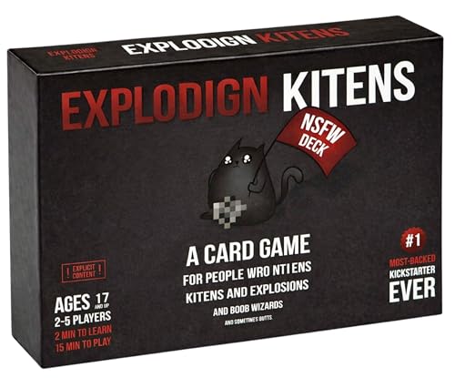 Image of Tickles Explodign Kitens Card Game for Adults & Teens - A Russian Roulette Card Game Ages 18 and up