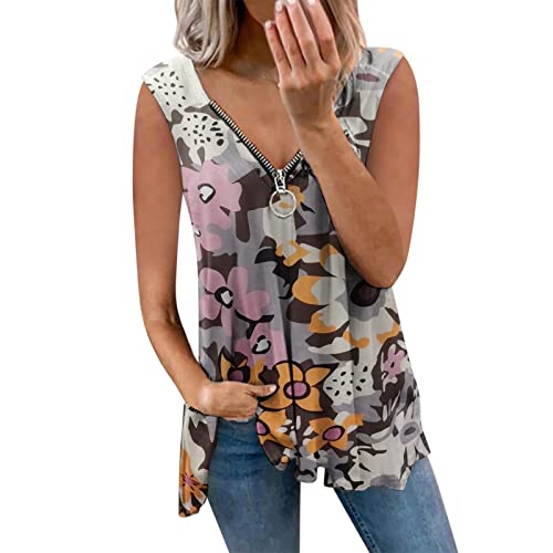 Women Fashion Print Sleeveless Top Casual Knit Shirt Vest V Neck Splice Tanks Camis Cropped Red Top
