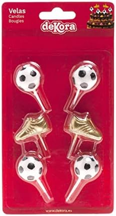 Dekora - Football Candles For Birthday Cake - Football And Golden Boot