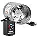 iPower 4 Inch 100 CFM Booster Fan Inline Duct Vent Blower with Variable Speed Controller Adjuster, Silver