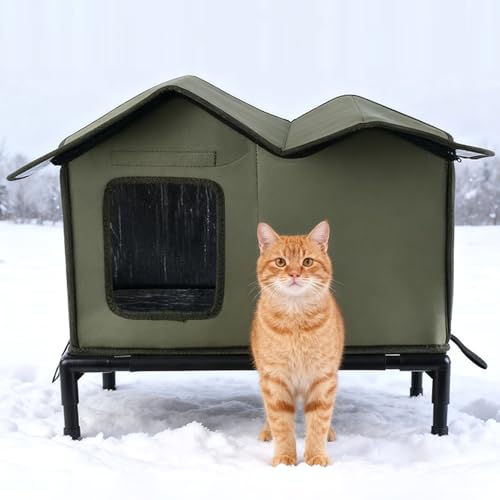 Casa para gatos exterior impermeable y resistente al frío para jardín y terraza 4