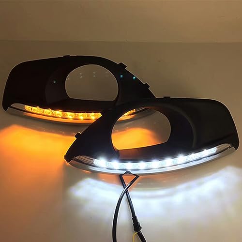 BAKUGO 2 Peças Led Luz De Circulação Diurna Luz De Nevoeiro DRL Luz De Sinalização De Volta Para Hyu