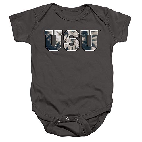Utah State University Official Tie-Dye Unisex Infant Snap Suit for Baby,Charcoal, 18 Months