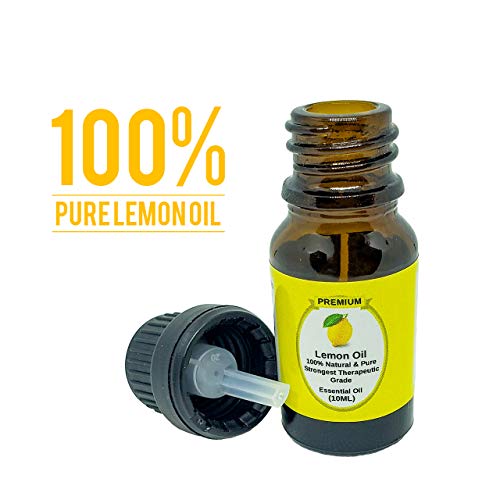 Lemon Essential Oil | 10Ml | Aromatherapy | Natural 100% Pure Lemon Oil | Use In Laundry | Teeth Whitener | Mood Enhancer | Degreaser | Good For Essential Oil Diffuser | Oral Health (Lemon Oil 10Ml) #TOP2
