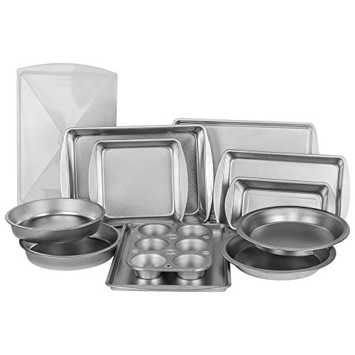 EZ Baker Uncoated, Durable Steel Construction 12-Piece Bakeware Set - Natural Baking Surface that Heats Evenly for Perfect Baking Results, Set Includes all Necessary Pans