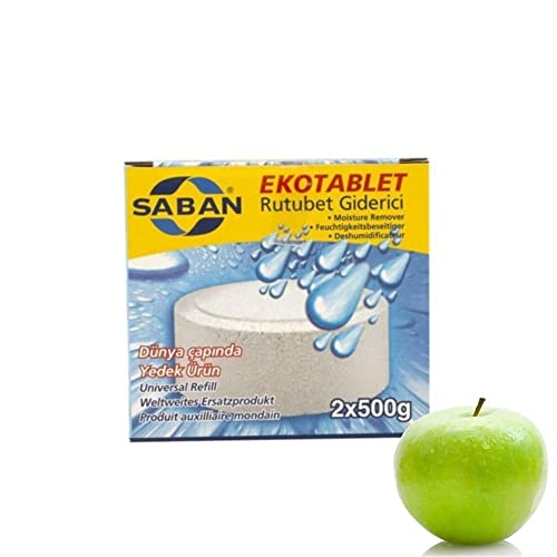Rutubet Giderici Nem Alıcı Yedek Tablet 2X500 g, Yeşil Elma Kokulu