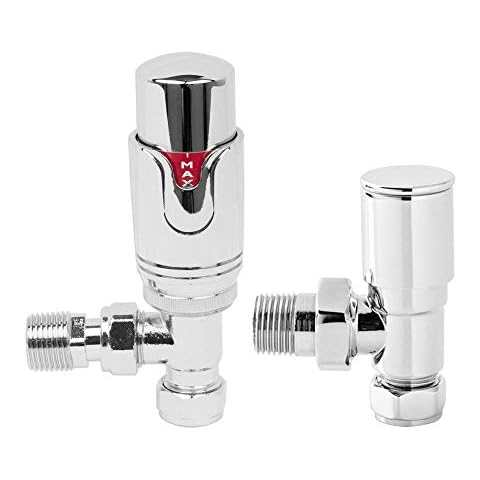 NRG Designer Chrome Angled TRV Valves Cover
