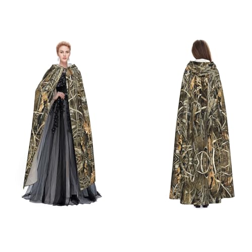 Cape à capuche déguisement adulte camouflage jaune vert Halloween