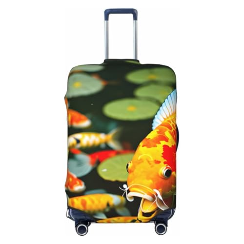 Japanese Pretty Koi Fish Print Luggage Suitcase Cover Protector Luggage Washable Covers With Concealed Zipper
