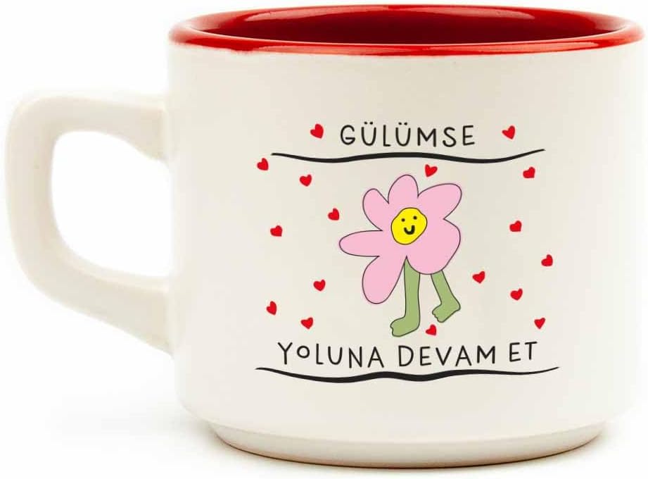 PALTO TASARIM Gülümse, Yoluna Devam Et! Beyaz Venüs Kupa - Öğretmenler Günü Hediyelik Kupa