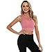 Womens High Impact Sports Bra Workout Crop Top High Neck Longline Sports Bra for Workout (L, Malus Red)