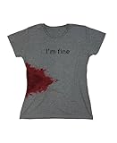 I'm Fine Movie Halloween Zombie Shark Bite Graphic Novelty Very Funny T Shirt