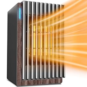 Space Heater,Desk Space Heater,1200W PTC Ceramic Heater with 2 Modes,2-6h Timer,Tip-Over&Overheat Protection,Fireproof Material,Fast Heating for Bathroom Office Desk Indoor