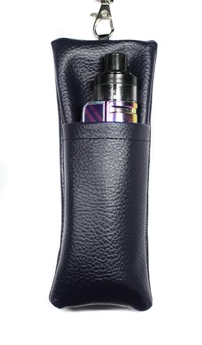 Etui vapoteuse cigarette électronique en simili cuir avec cordon tour de cou (Marine)