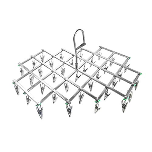 Support à linge pliable en inox doté de clips puissants pour sécher vos sous-vêtements