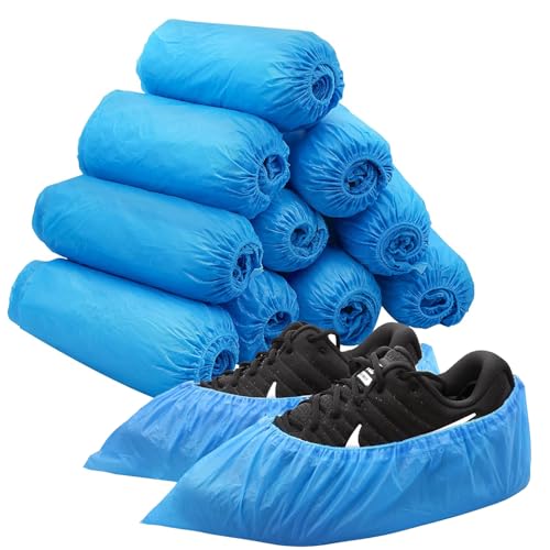 Dr. Tech Disposable Shoe Cover 30 Micron Anti-slip Water Resistant Boot Protector for Hospital, Labs, Workplace, Indoor & Rain (100 Pcs)