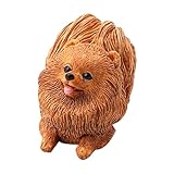 pomeranien nain blanc Poméranie miniature - il peut se fermement un bureau lisse, figurines de chien de poméranie