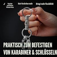 KeyUnity KA37SW Abnehmbarer, mehrfach drehbarer Karabiner-Schlüsselanhänger aus Titan, doppelendiger, drehbarer Schlüsselanhänger zum Verbinden von Hausschlüsseln und Windspiel – Ansicht 4