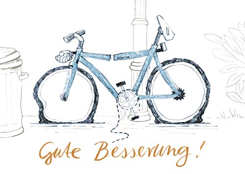 Postkarte Grusskarte Gute Besserung Fahrrad