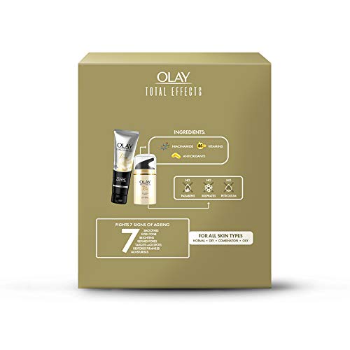 Image of Olay Total Effect Day Cream (Spf 15), 50g & Cleanser Pack For Anti Ageing, 100g & Olay Total Effects Day Cream With Vitamin B5, Niacinamide, Green Tea, Spf 15, 50 Gm