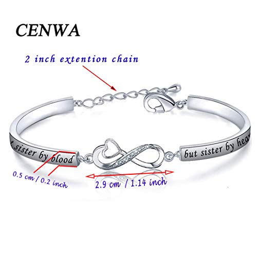 CENWA Not Sister by Blood But Sister by Heart Jewelry Best Sister Bracelet Gift for Best Friend Friendship Bracelet2
