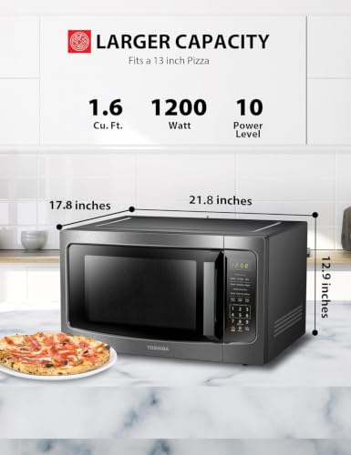 Image of TOSHIBA Microwave Oven with Smart Sensor, 1.6 Cu.Ft, 1200W