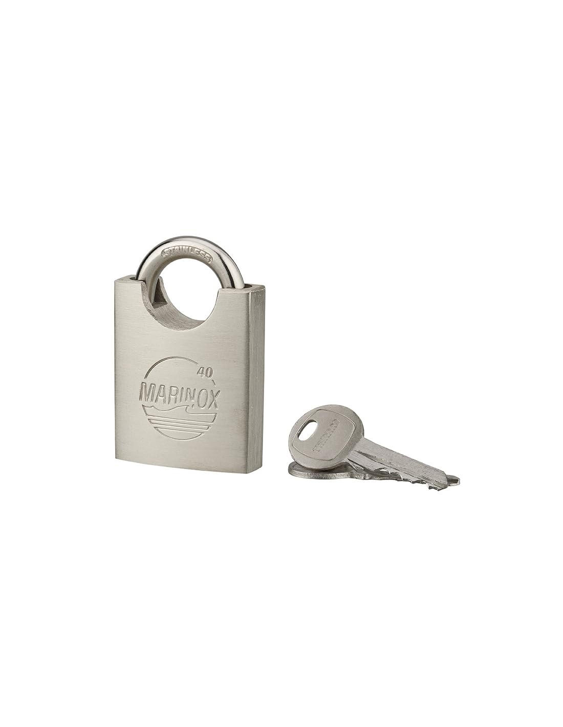 THIRARD - Cadenas à Clé Marinox - 60 mm - Inox - Anse Protégée - Pour Extérieur et Milieu Humide - Double Verrouillage - 2 Clés Acier Incluses - Très Haute Sécurité