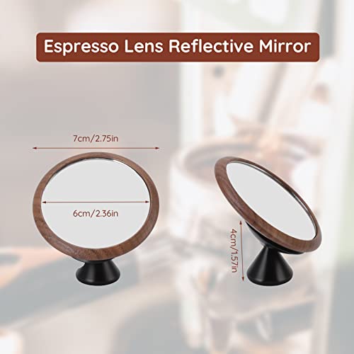 Espresso Shot Mirror For Bottomless Portafilter, 360° Rotation Adjustable Espresso Mirror To Observe Coffee Flow Rate, Walnut Black Base Coffee Extraction Observation Mirror #TOP5
