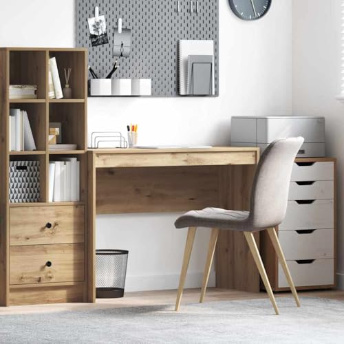Bureau de style chêne Artisan avec cadre stable et étagère intégrée