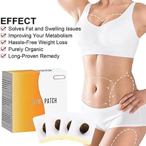 Image of Slimming Navel Sticker Patches for Weight Loss (10pcs in 1 pack) - Natural Herbal Cold Compress for Waist Control, Stress Relief & Better Sleep - Hot Body Shaping Belly Fat Burner for Men & Women
