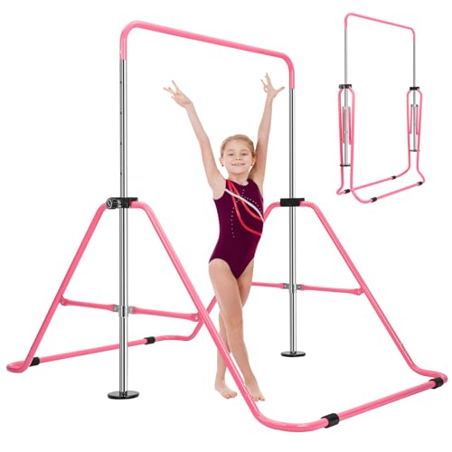 LN COZY CORNER Junior Gymnastics Kip Bar, Adjustable Height, Pink