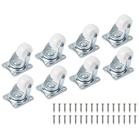 Cofufu 8 Pack 1" Low Profile Casters Wheels for Furniture, Small Swivel Caster with No Noise, 360 Degree Top Plate 22 lbs Weighs Capacity Each Caster (Screws Included) Cover