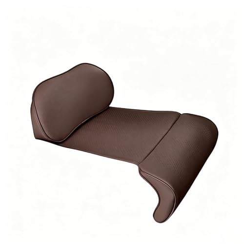 QLGVYGT Car Seat Leg and Lumbar Support Cushion for Mahindra Pik-Up Roxor Thar Thar-Based Pickup, Breathable PU Leather Seat Cushion with Non-Slip Bottom for All-Season Driving,C Brown