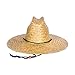 NESTANZA 6 Pack Straw Hats for Men, Bulk Wide Brim Lifeguard Sun Hats, Natural Seagrass