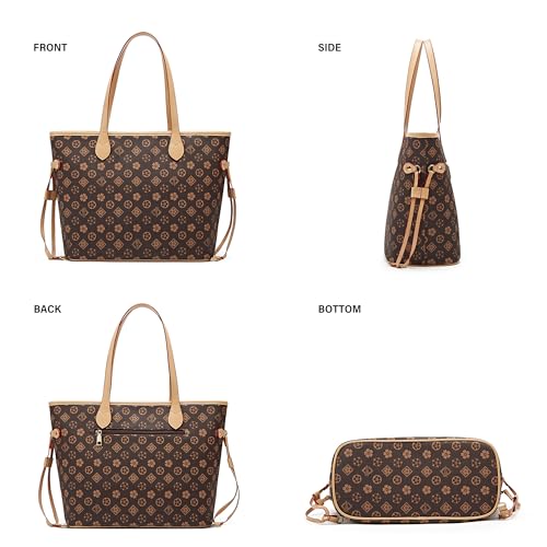 Image of Women Fashion Synthetic Leather Handbags Tote Bag Shoulder Bag Top Handle Satchel Purse Set