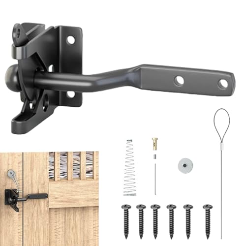 Dopsyesn Cerrojo Para Valla De Cercado - Pestillo De Cierre Automático Para Exteriores,Cerradura De Protección Para Patio Jardín Cobertizo Piscina Granja Metal Y Madera
