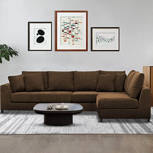 BRAXTON Bosnia RHS 7 Seater L Shape Sofa Set Heavy Duty Durable Home Sofa Office Living Room Furniture (Brown Fabric) BRAXTON Bosnia RHS 7 Seater L Shape Sofa Set Heavy Duty Durable Home Sofa Office Living Room Furniture (Brown Fabric)