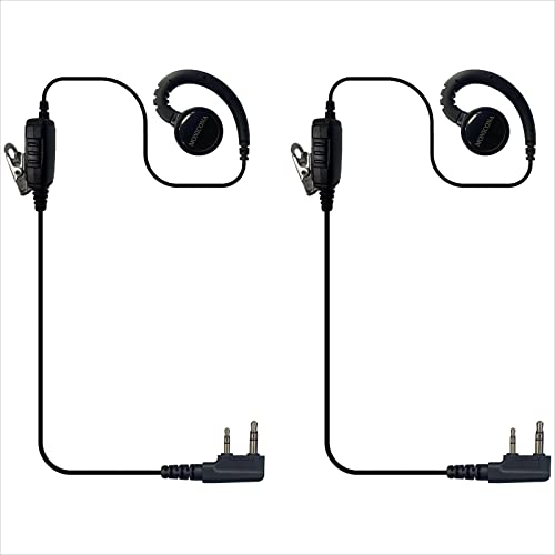 Écouteurs en forme de C avec micro à fil unique et connecteur 2 broches pour Baofeng Kenwood
