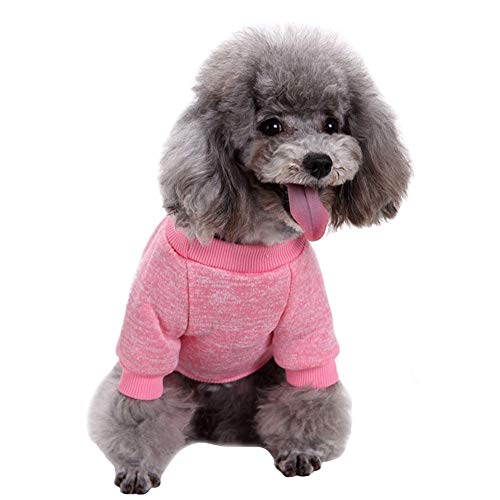 Image of Pet Dog Classic Knitwear Sweater Warm Winter Puppy Pet Coat Soft Sweater Clothing for Small Dogs (M, Pink)