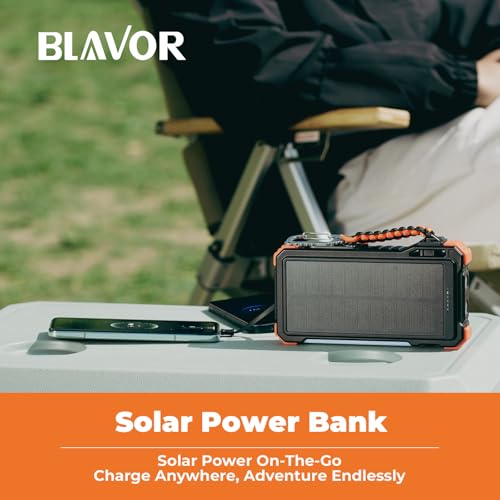 BLAVOR Solar Power Bank 20000mAh, Wireless Charger for Phones & Apple Watch photo 7