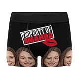 Custom Boxer Briefs for Men Property of Mine Underwear Personalized Funny Wife Face Shorts for Husband Gag Gift