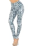 Creamy Soft Premium Women's Leggings Raining Money Regular Size, High Rise, Stretchy & Breathable, Comfortable Fit - by USA Fashion™
