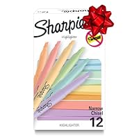 Sharpie Pocket Highlighters, Mild Pastel Colors, Assorted, Chisel Tip, 12 Count - School, Home, and Office Use, Teacher Supplies