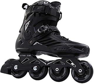 LIKU Fitness Professional Inline Skates Women Men Adult Youth Black (Men 6,Women 7)